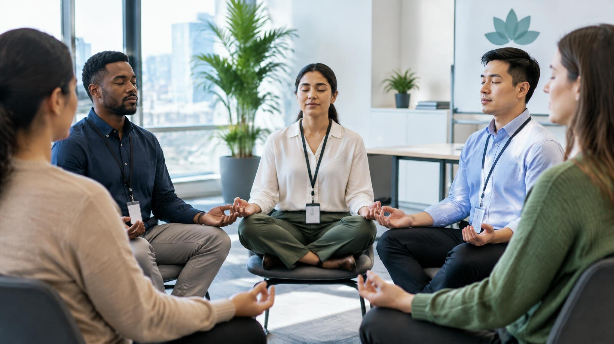 team meditation session
