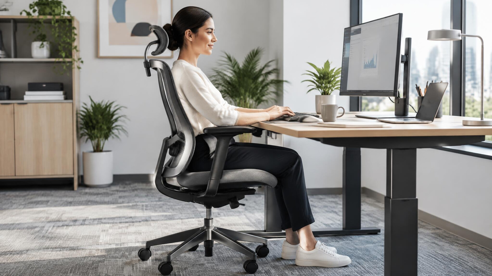 ergonomic office chair setup