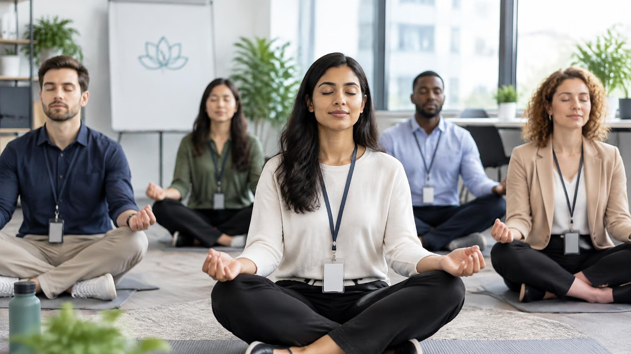 team meditation session